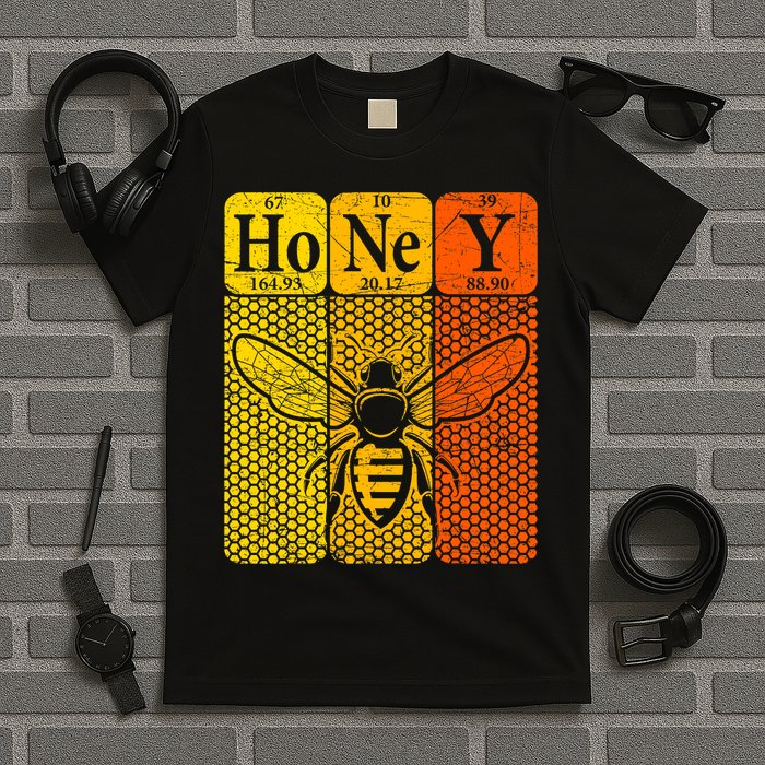 Honey Periodic Table Elements Beekeeper Retro Apiarist T-Shirt
