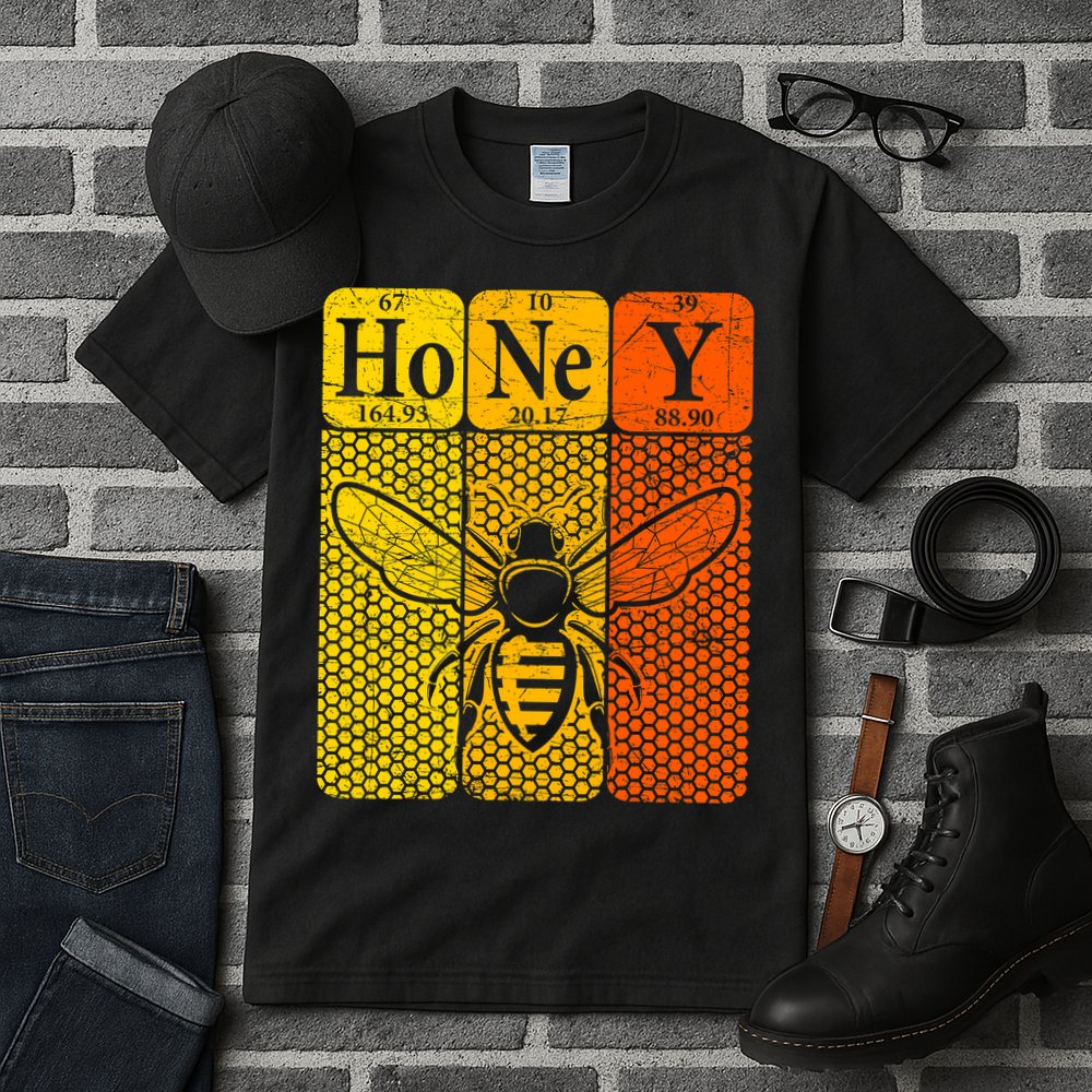 Honey Periodic Table Elements Beekeeper Retro Apiarist Tall T-Shirt