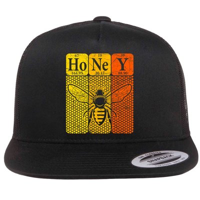 Honey Periodic Table Elements Beekeeper Retro Apiarist Flat Bill Trucker Hat