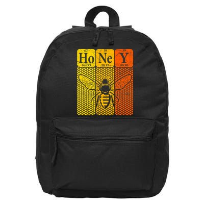 Honey Periodic Table Elements Beekeeper Retro Apiarist 16 in Basic Backpack