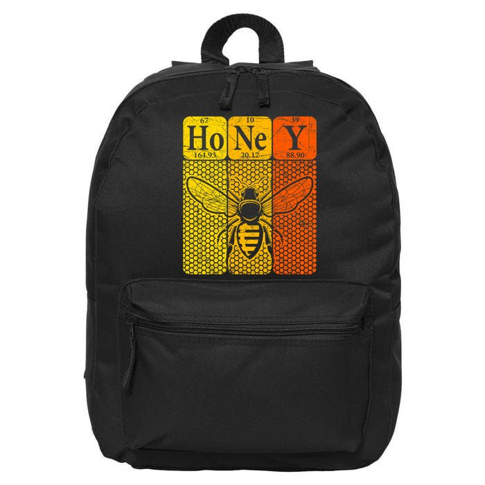 Honey Periodic Table Elements Beekeeper Retro Apiarist 16 in Basic Backpack