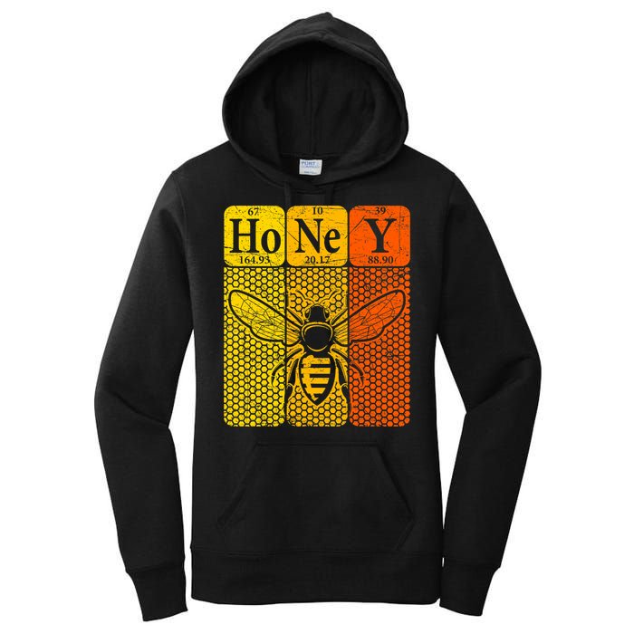 Honey Periodic Table Elements Beekeeper Retro Apiarist Women's Pullover Hoodie