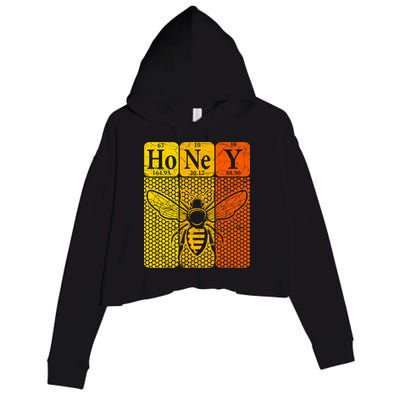 Honey Periodic Table Elements Beekeeper Retro Apiarist Crop Fleece Hoodie