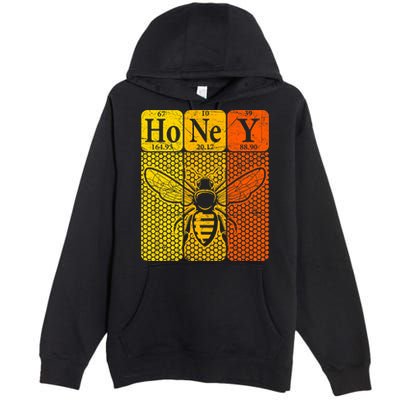 Honey Periodic Table Elements Beekeeper Retro Apiarist Premium Pullover Hoodie