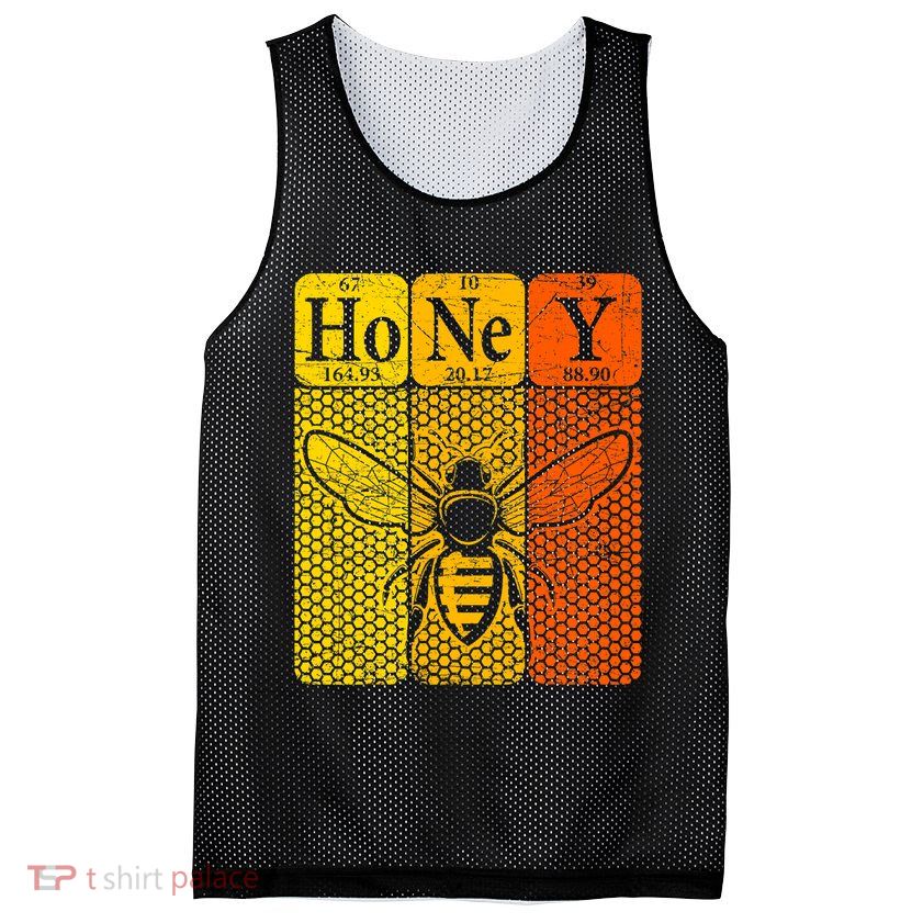 Honey Periodic Table Elements Beekeeper Retro Apiarist Mesh Reversible Basketball Jersey Tank