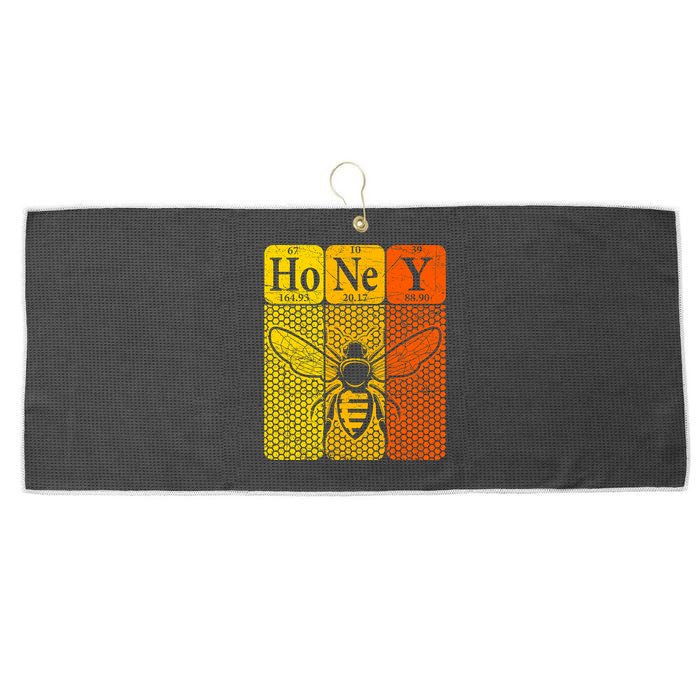 Honey Periodic Table Elements Beekeeper Retro Apiarist Large Microfiber Waffle Golf Towel