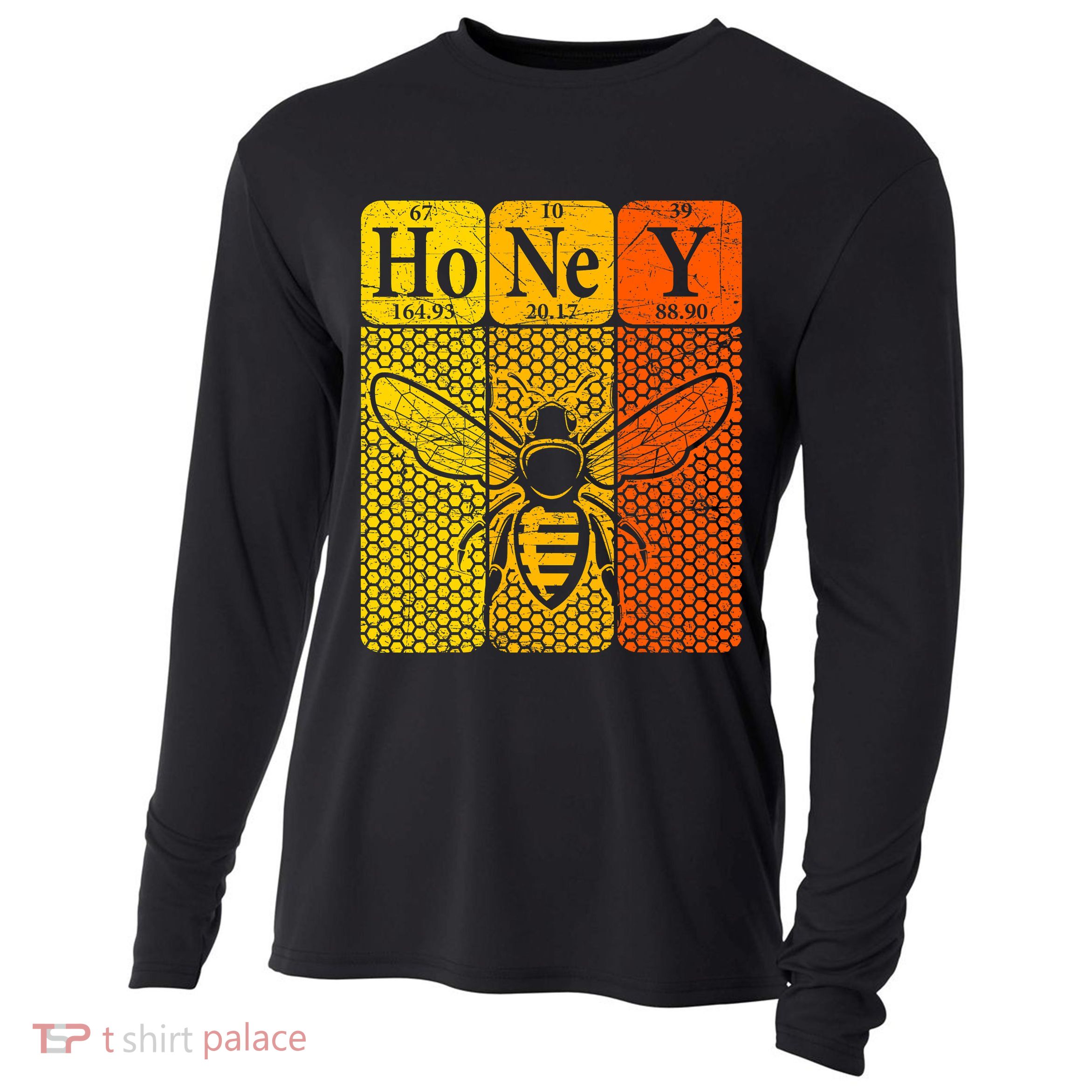 Honey Periodic Table Elements Beekeeper Retro Apiarist Cooling Performance Long Sleeve Crew