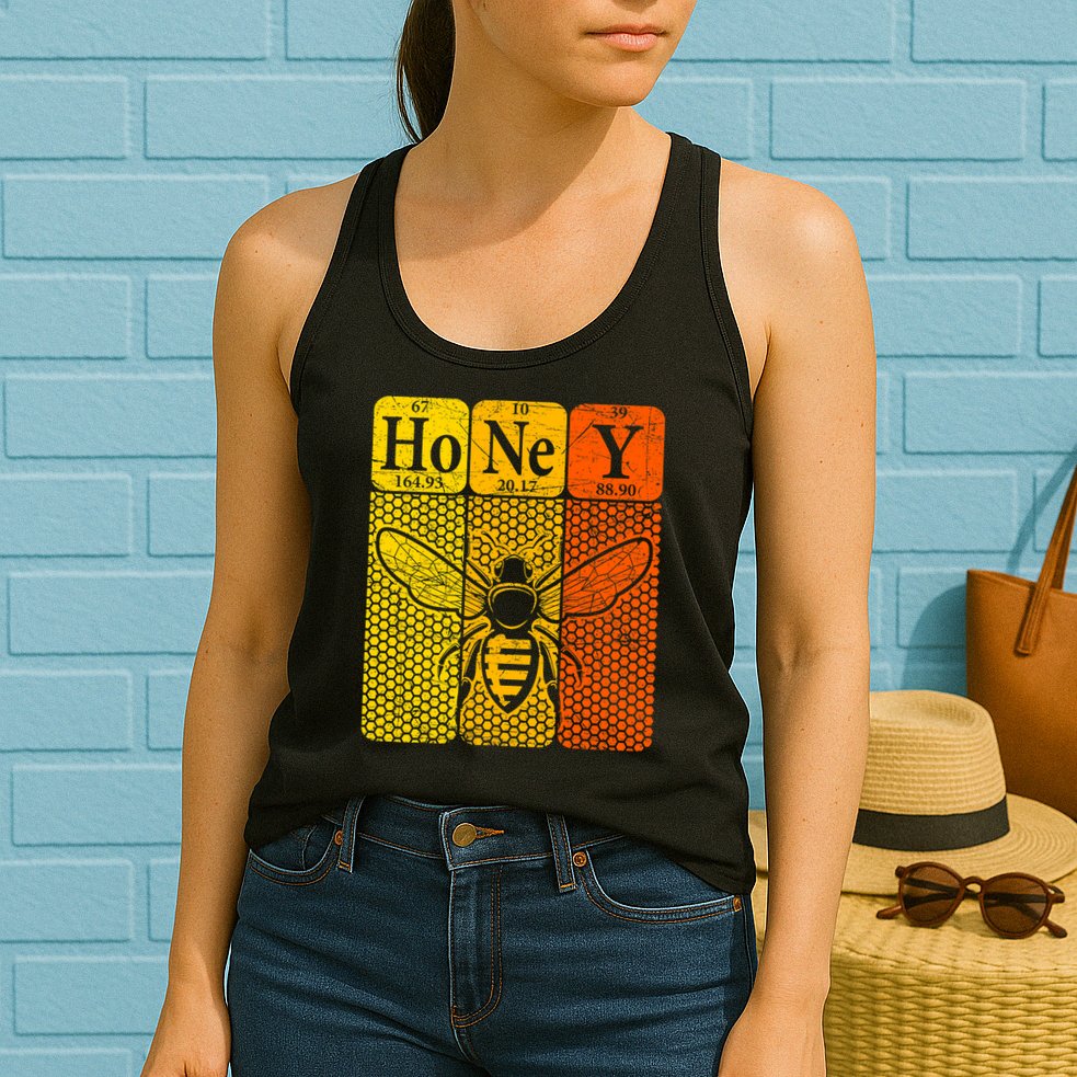Honey Periodic Table Elements Beekeeper Retro Apiarist Womens Tank Top