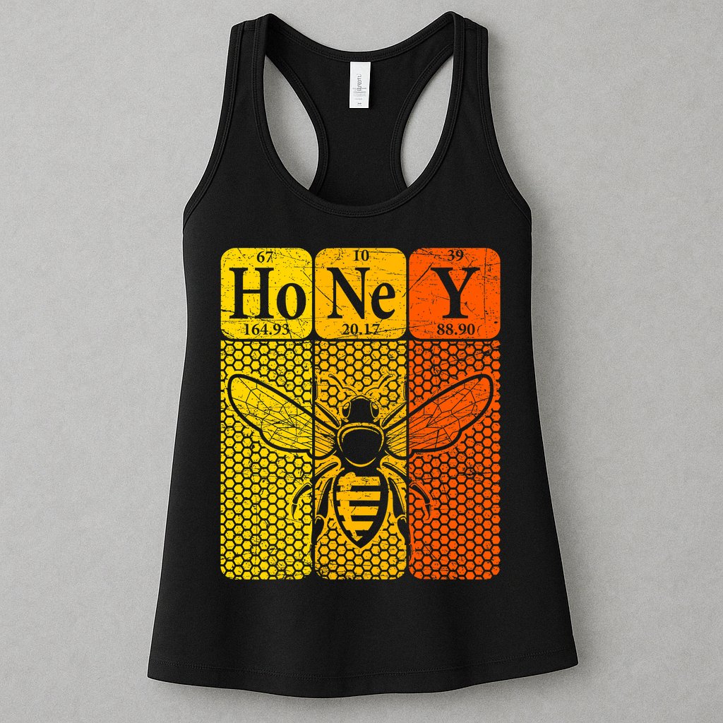 Honey Periodic Table Elements Beekeeper Retro Apiarist Womens Tank Top