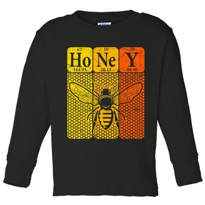 Honey Periodic Table Elements Beekeeper Retro Apiarist Toddler Long Sleeve Shirt