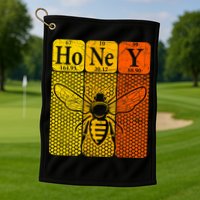 Honey Periodic Table Elements Beekeeper Retro Apiarist Golf Towel