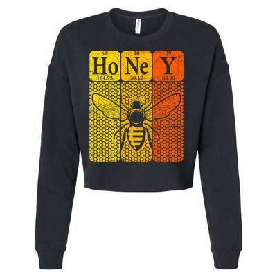 Honey Periodic Table Elements Beekeeper Retro Apiarist Cropped Pullover Crew