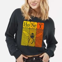 Honey Periodic Table Elements Beekeeper Retro Apiarist Cropped Pullover Crew
