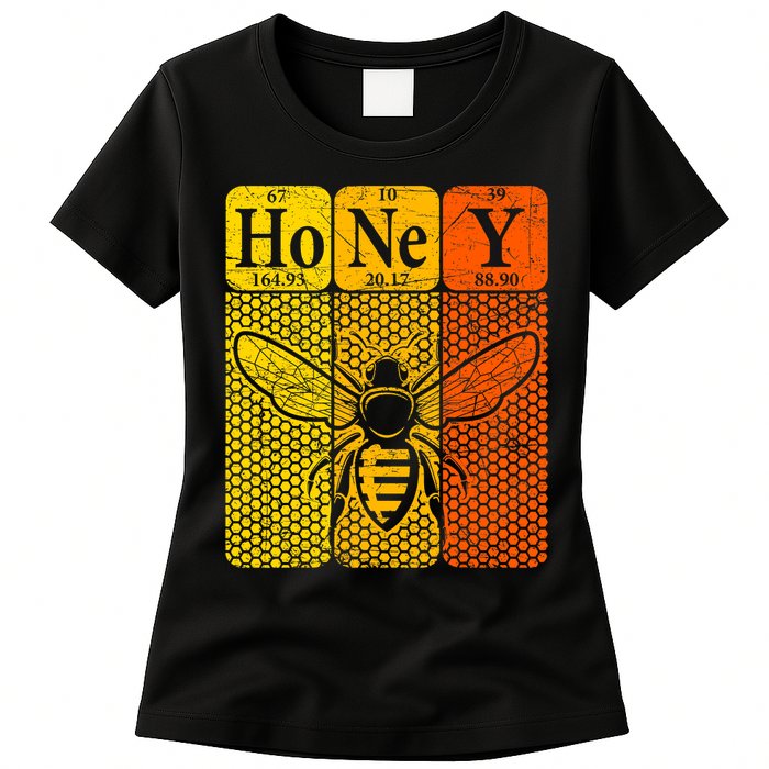 Honey Periodic Table Elements Beekeeper Retro Apiarist Womens T-Shirt