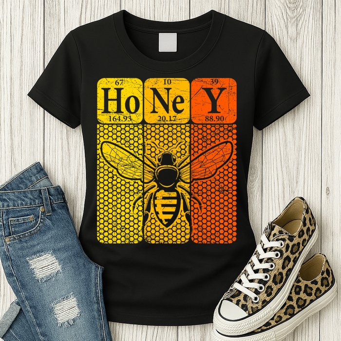 Honey Periodic Table Elements Beekeeper Retro Apiarist Womens T-Shirt