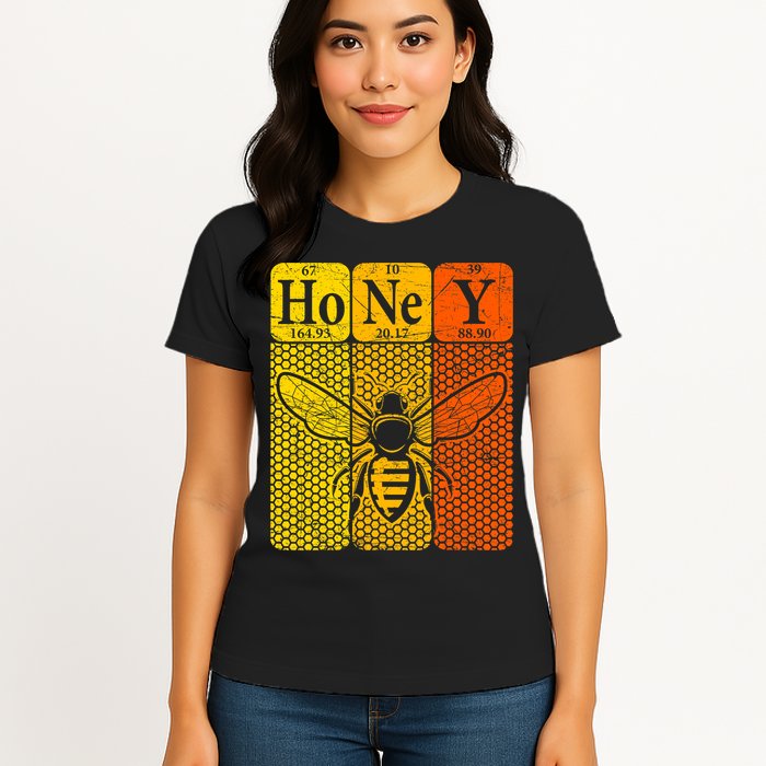Honey Periodic Table Elements Beekeeper Retro Apiarist Womens T-Shirt