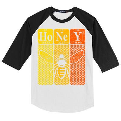Honey Periodic Table Elements Beekeeper Retro Apiarist Kids Colorblock Raglan Jersey