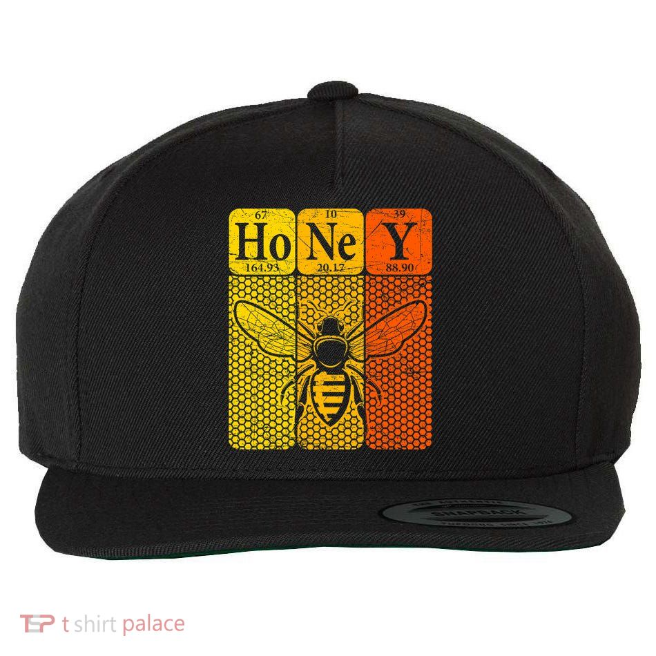 Honey Periodic Table Elements Beekeeper Retro Apiarist Wool Snapback Cap