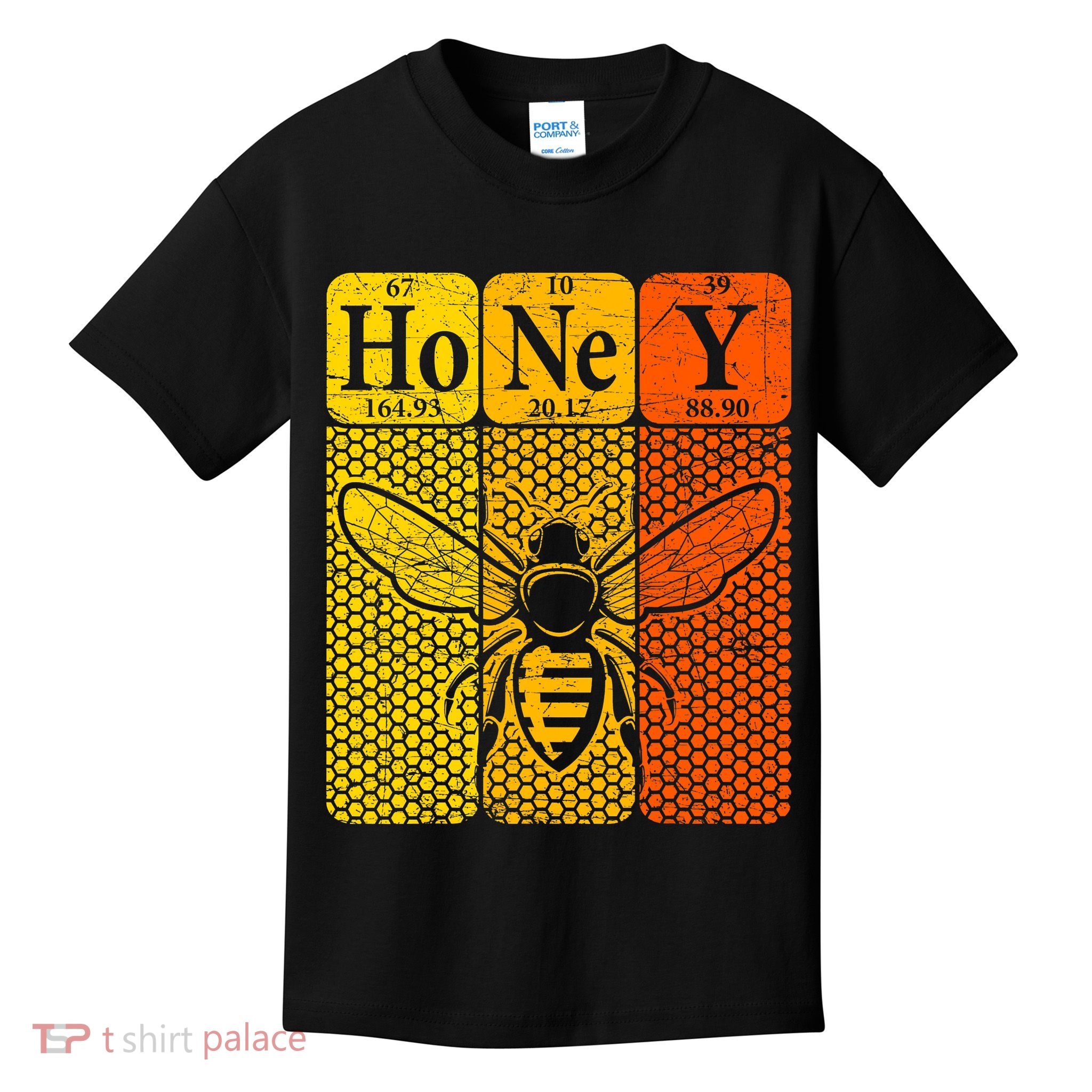 Honey Periodic Table Elements Beekeeper Retro Apiarist Kids T-Shirt