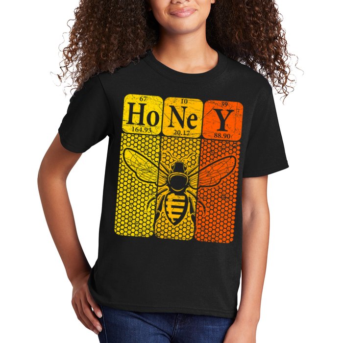 Honey Periodic Table Elements Beekeeper Retro Apiarist Kids T-Shirt
