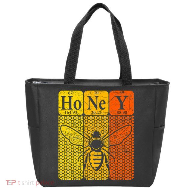 Honey Periodic Table Elements Beekeeper Retro Apiarist Zip Tote Bag