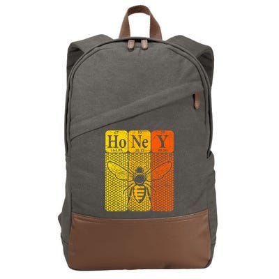 Honey Periodic Table Elements Beekeeper Retro Apiarist Cotton Canvas Backpack