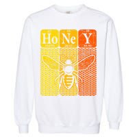 Honey Periodic Table Elements Beekeeper Retro Apiarist Garment-Dyed Sweatshirt
