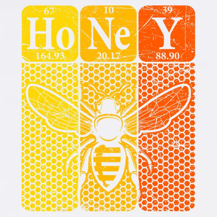 Honey Periodic Table Elements Beekeeper Retro Apiarist Garment-Dyed Sweatshirt