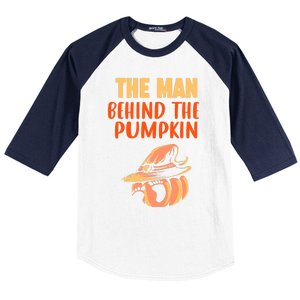 Halloween Pregnancy The Man Behind The Pumpkin Baby Dad Soon Baseball Sleeve Shirt