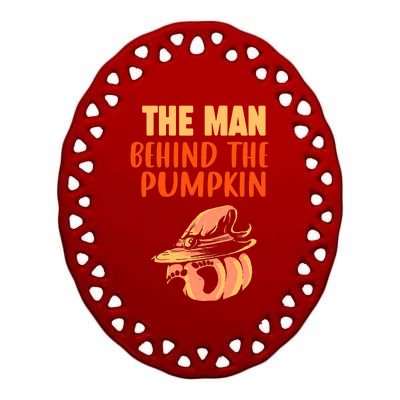 Halloween Pregnancy The Man Behind The Pumpkin Baby Dad Soon Ceramic Oval Ornament