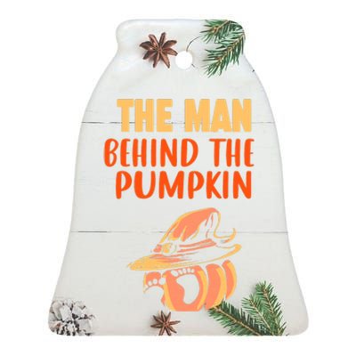 Halloween Pregnancy The Man Behind The Pumpkin Baby Dad Soon Ceramic Bell Ornament