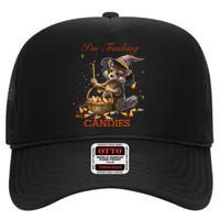 Halloween Pumpkin Trick And Treats High Crown Mesh Back Trucker Hat