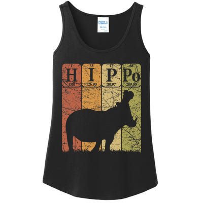 Hippo Periodic Table Elements Hippo Lover Hippopotamus Retro Ladies Essential Tank