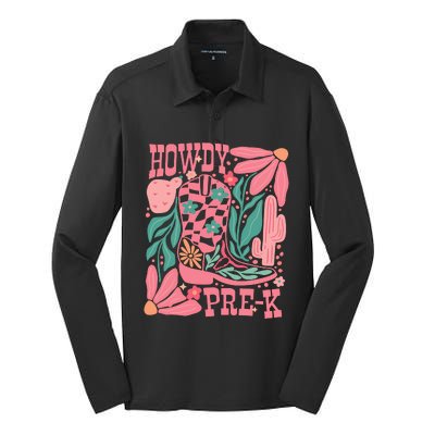 Howdy Prek Teacher Life School Silk Touch Performance Long Sleeve Polo