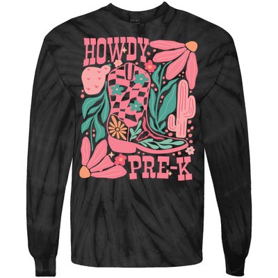 Howdy Prek Teacher Life School Tie-Dye Long Sleeve Shirt