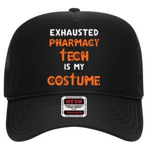 Halloween Pharmacy Tech Humor Pharmacist Costume Funny High Crown Mesh Back Trucker Hat