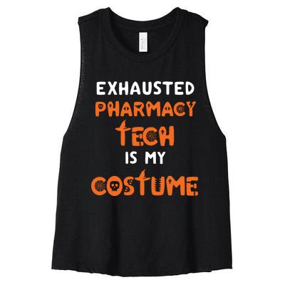 Halloween Pharmacy Tech Humor Pharmacist Costume Funny Women's Racerback Cropped Tank