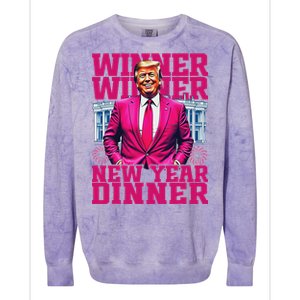 Humor Pinke Trump Winner Winner New YearS Dinner 2025 Trump Colorblast Crewneck Sweatshirt