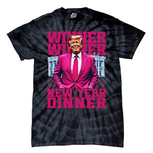 Humor Pinke Trump Winner Winner New YearS Dinner 2025 Trump Tie-Dye T-Shirt