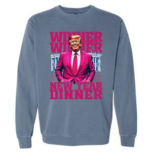 Humor Pinke Trump Winner Winner New YearS Dinner 2025 Trump Garment-Dyed Sweatshirt