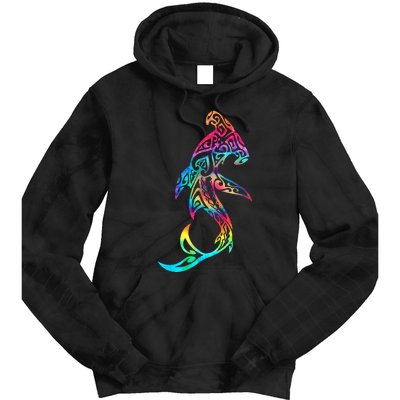 Hawaii Polynesian Tribal Hammerhead Shark Aloha Ocean Tie Dye Hoodie