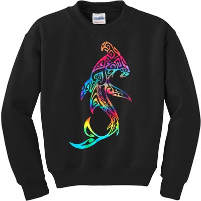 Hawaii Polynesian Tribal Hammerhead Shark Aloha Ocean Kids Sweatshirt