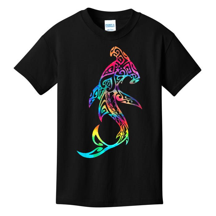 Hawaii Polynesian Tribal Hammerhead Shark Aloha Ocean Kids T-Shirt