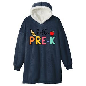 Hello Preschool Team Prek Back To School Teacher Hooded Wearable Blanket