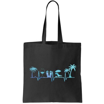 Heartbeat Palm Tree Wine Glass Flipp Flop Summer Lover Bag