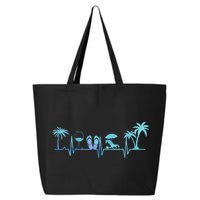 Heartbeat Palm Tree Wine Glass Flipp Flop Summer Lover 25L Jumbo Tote