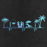 Heartbeat Palm Tree Wine Glass Flipp Flop Summer Lover 25L Jumbo Tote