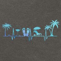 Heartbeat Palm Tree Wine Glass Flipp Flop Summer Lover Cotton Canvas Backpack