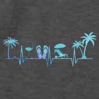 Heartbeat Palm Tree Wine Glass Flipp Flop Summer Lover Vector Backpack