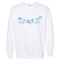 Heartbeat Palm Tree Wine Glass Flipp Flop Summer Lover Garment-Dyed Sweatshirt
